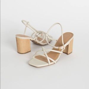 Block Heels with Ivory Straps